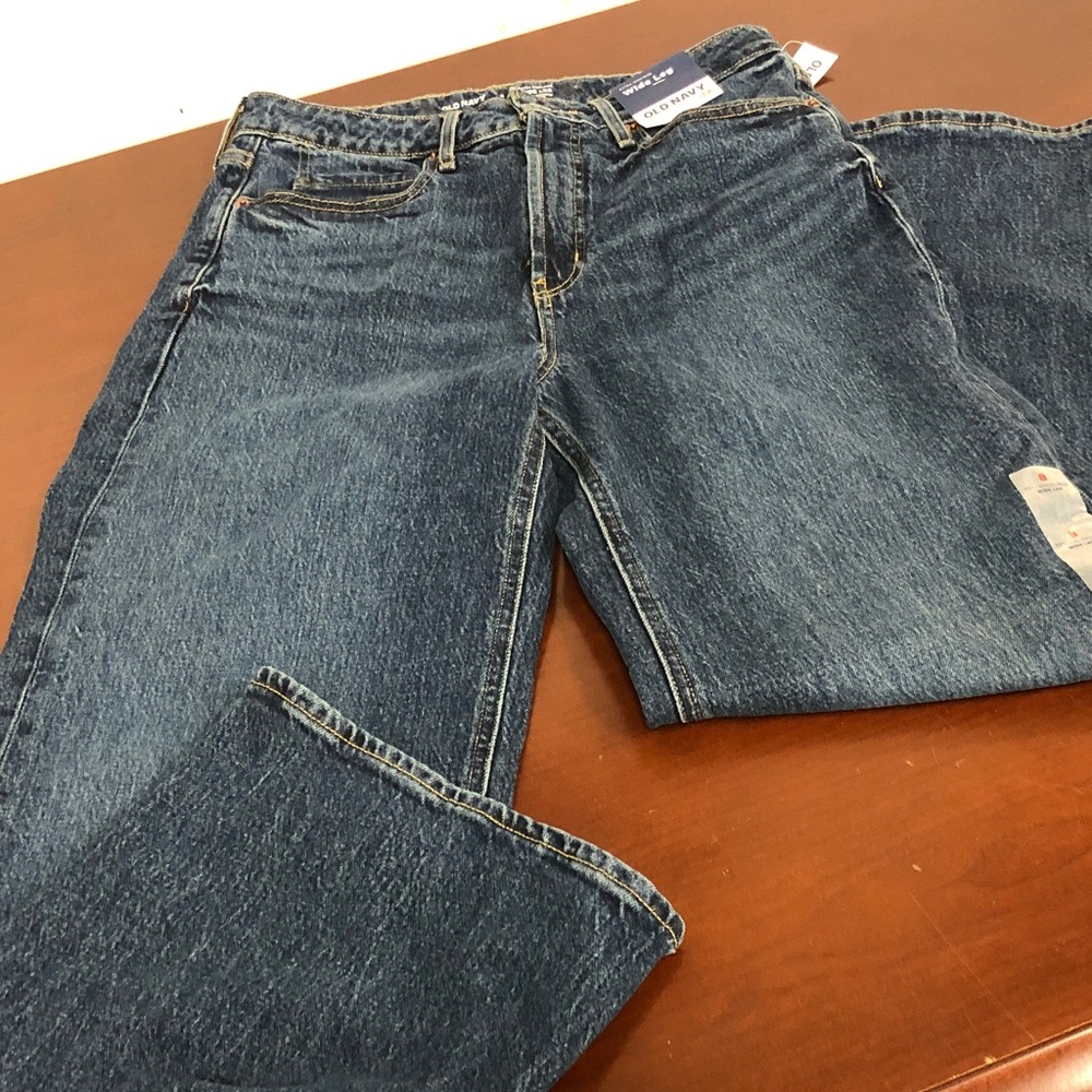 Classic Women’s Blue Denim Wide Leg Old Navy Jeans Sz 8